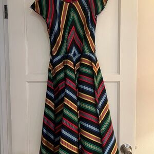 Vibrant Multicolor Striped Mini Dress